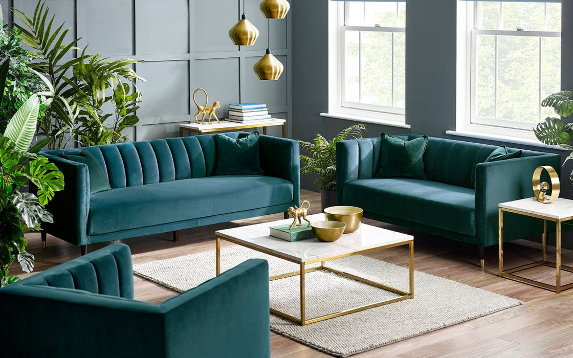 Luna Scalloped Back Velvet Sofa - Luminex FurnitureSofasSAL402