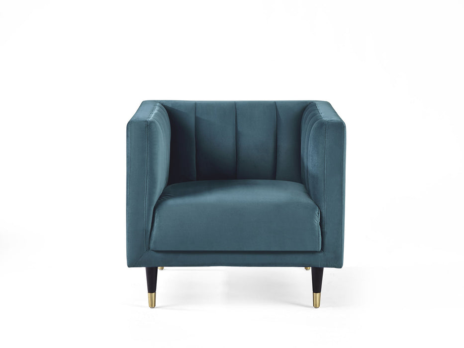 Luna Velvet Armchair - Scalloped Back Design - Luminex FurnitureOccasional ChairsSAL401
