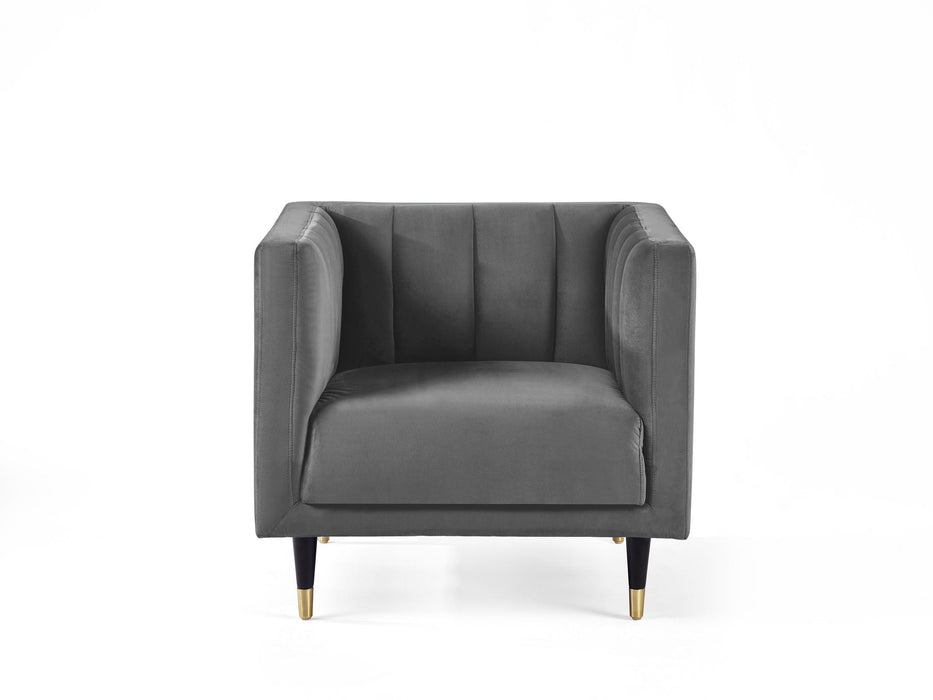 Luna Velvet Armchair - Scalloped Back Design - Luminex FurnitureOccasional ChairsSAL401