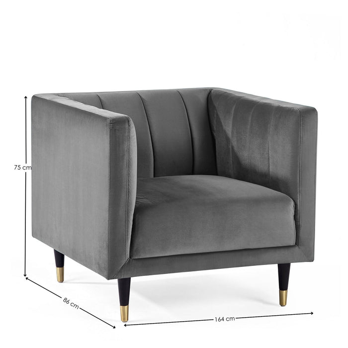 Luna Velvet Armchair - Scalloped Back Design - Luminex FurnitureOccasional ChairsSAL401