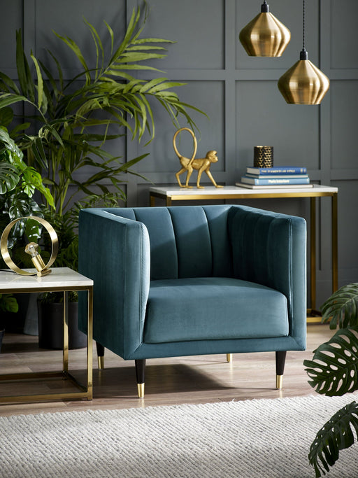Luna Velvet Armchair - Scalloped Back Design - Luminex FurnitureOccasional ChairsSAL401