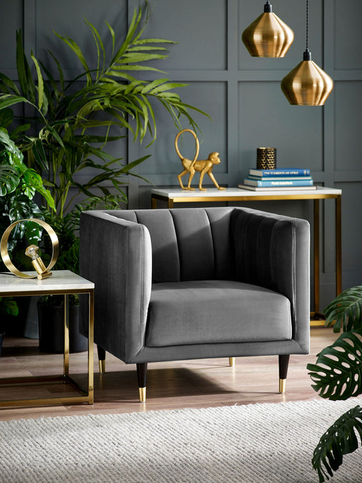 Luna Velvet Armchair - Scalloped Back Design - Luminex FurnitureOccasional ChairsSAL411