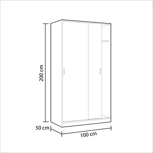 Lunaro Oak Effect Sliding Door Wardrobe - Luminex FurnitureWardrobe3211