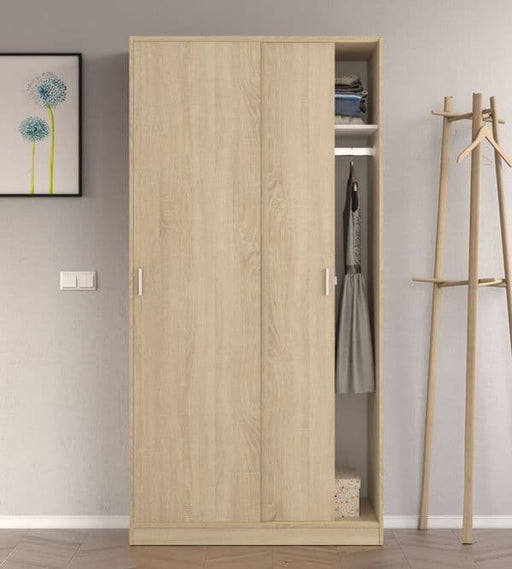 Lunaro Oak Effect Sliding Door Wardrobe - Luminex FurnitureWardrobe3211