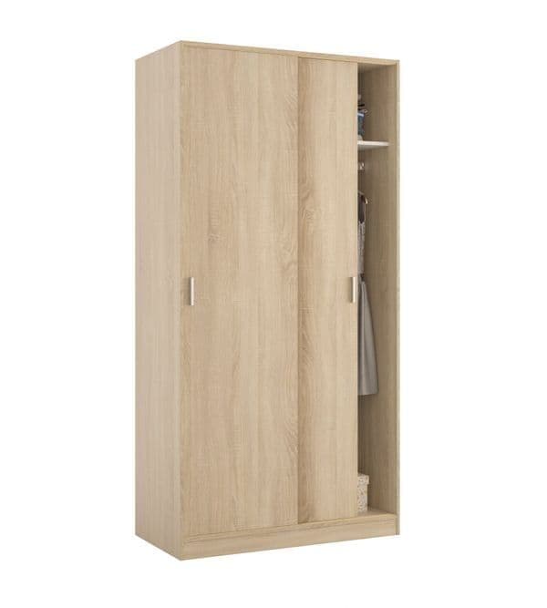Lunaro Oak Effect Sliding Door Wardrobe - Luminex FurnitureWardrobe3211