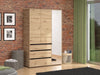 Lunetta Artisan Oak 3 - Door 3 - Drawer Mirrored Wardrobe - Luminex FurnitureWardrobe3473