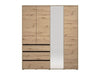 Lunetta Artisan Oak 4 - Door 3 - Drawer Mirrored Wardrobe - Luminex FurnitureWardrobe3471