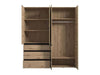 Lunetta Artisan Oak 4 - Door 3 - Drawer Mirrored Wardrobe - Luminex FurnitureWardrobe3471