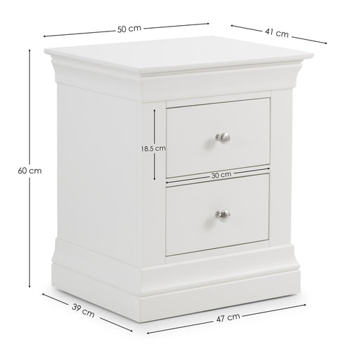 Lunex 2 Drawer Bedside – Surf White | Elegant Bedroom Storage - Luminex FurnitureBedside TableCLE201