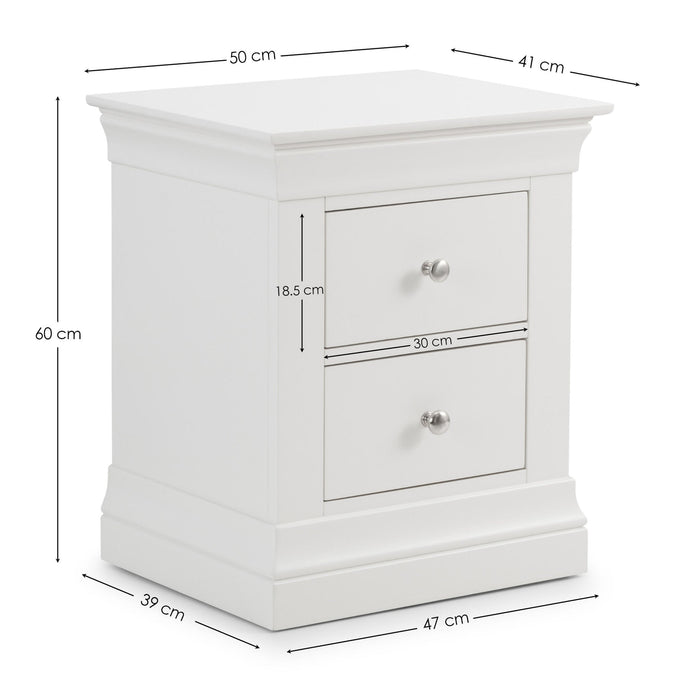 Lunex 2 Drawer Bedside – Surf White | Elegant Bedroom Storage - Luminex FurnitureBedside TableCLE201