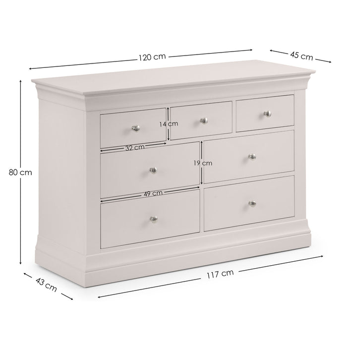 Lunex 4+3 Drawer Chest - Light Grey - Luminex FurnitureChest of drawersCLE303