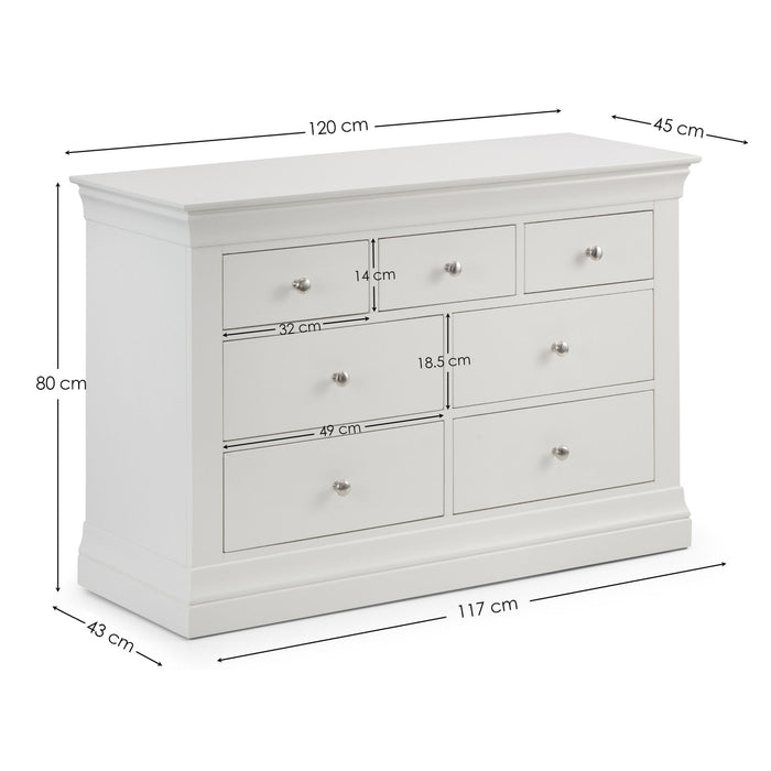 Lunex 4+3 Drawer Chest - Surf White - Luminex FurnitureChest of drawersCLE203