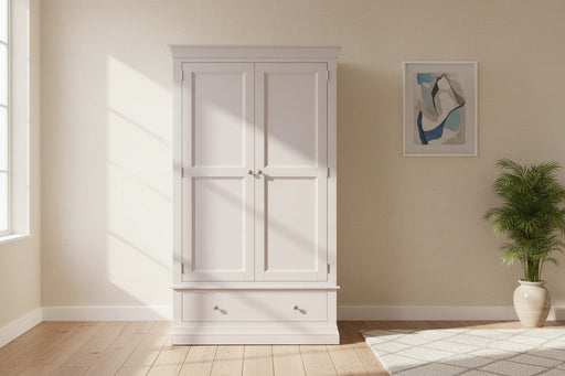 Lunex Light Grey 2 Door 1 Drawer Wardrobe - Luminex FurnitureWardrobeCLE304