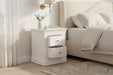 Lunex Surf White 2 Drawer Bedside Table - Luminex FurnitureBedside TableCLE201
