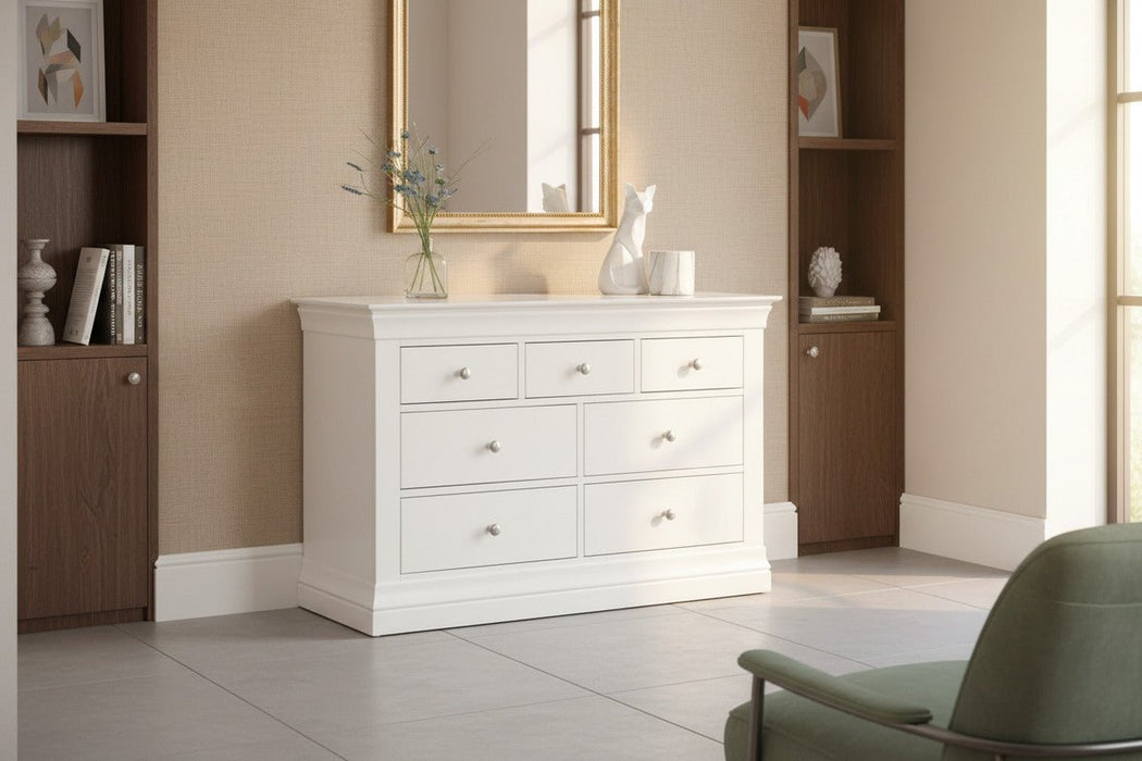 Lunex Surf White 4+3 Drawer Chest of Drawers - Luminex FurnitureChest of drawersCLE203