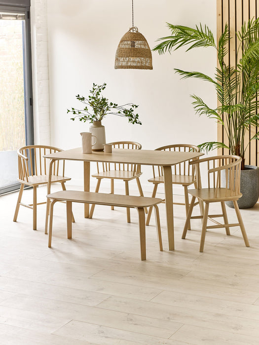 luxe Oak Curved Leg Bench - Luminex FurnitureBench SeatKAI005