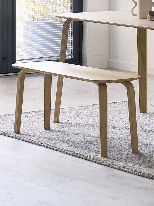 luxe Oak Curved Leg Bench - Luminex FurnitureBench SeatKAI005