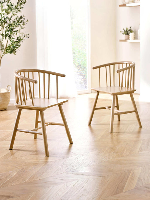 Luxe Oak Dining Chairs – Set of 2 | Beech Oak Finish - Luminex FurnitureChairsKAI104