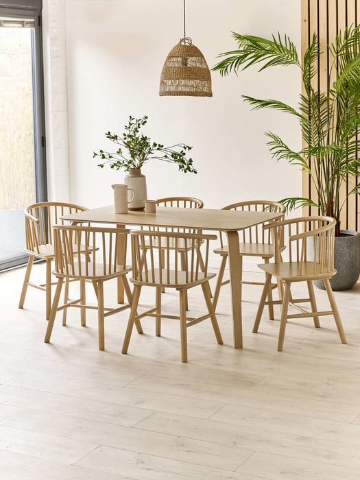 Luxe Oak Dining Chairs – Set of 2 | Beech Oak Finish - Luminex FurnitureChairsKAI104