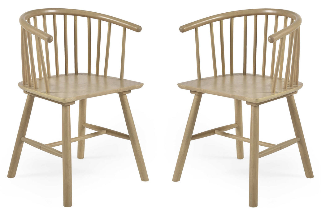 Luxe Oak Dining Chairs – Set of 2 | Beech Oak Finish - Luminex FurnitureChairsKAI104