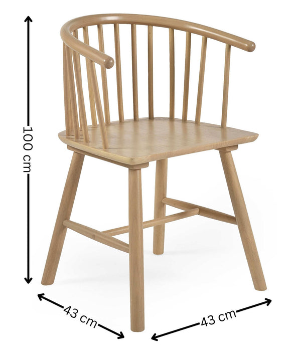 Luxe Oak Dining Chairs – Set of 2 | Beech Oak Finish - Luminex FurnitureChairsKAI104