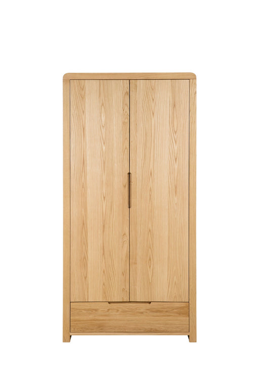 Madeleine 2 Door Wardrobe with Drawer – Solid Oak - Luminex FurnitureWardrobeCUR205