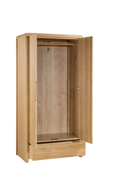 Madeleine 2 Door Wardrobe with Drawer – Solid Oak - Luminex FurnitureWardrobeCUR205