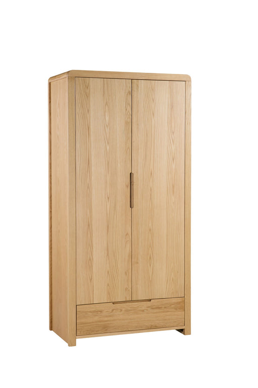 Madeleine 2 Door Wardrobe with Drawer – Solid Oak - Luminex FurnitureWardrobeCUR205