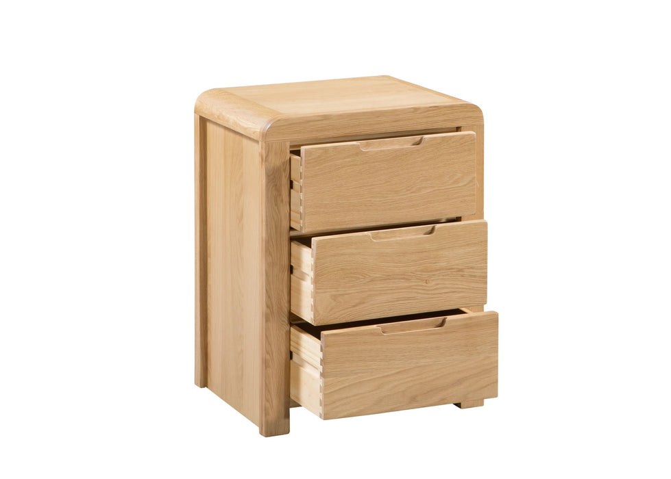 Madeleine 3 Drawer Bedside - Solid Oak - Luminex FurnitureBedside TableCUR201