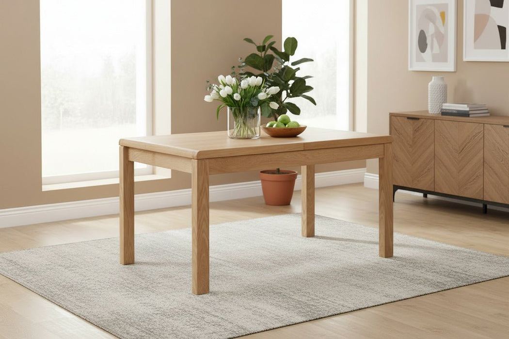 Madeleine Curved Solid White Oak Extending Dining Table - Luminex FurnitureDining TableCUR301