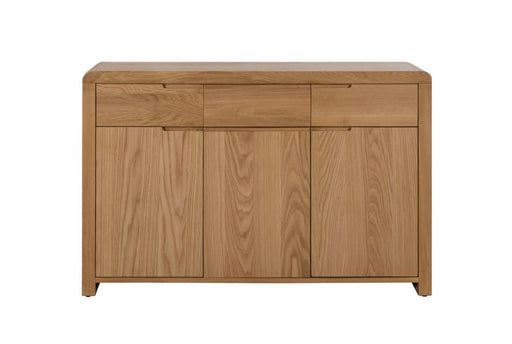 Madeleine Curved White Solid Oak Sideboard – 3 Door 3 Drawer Retro Storage - Luminex FurnitureSideboardCUR307