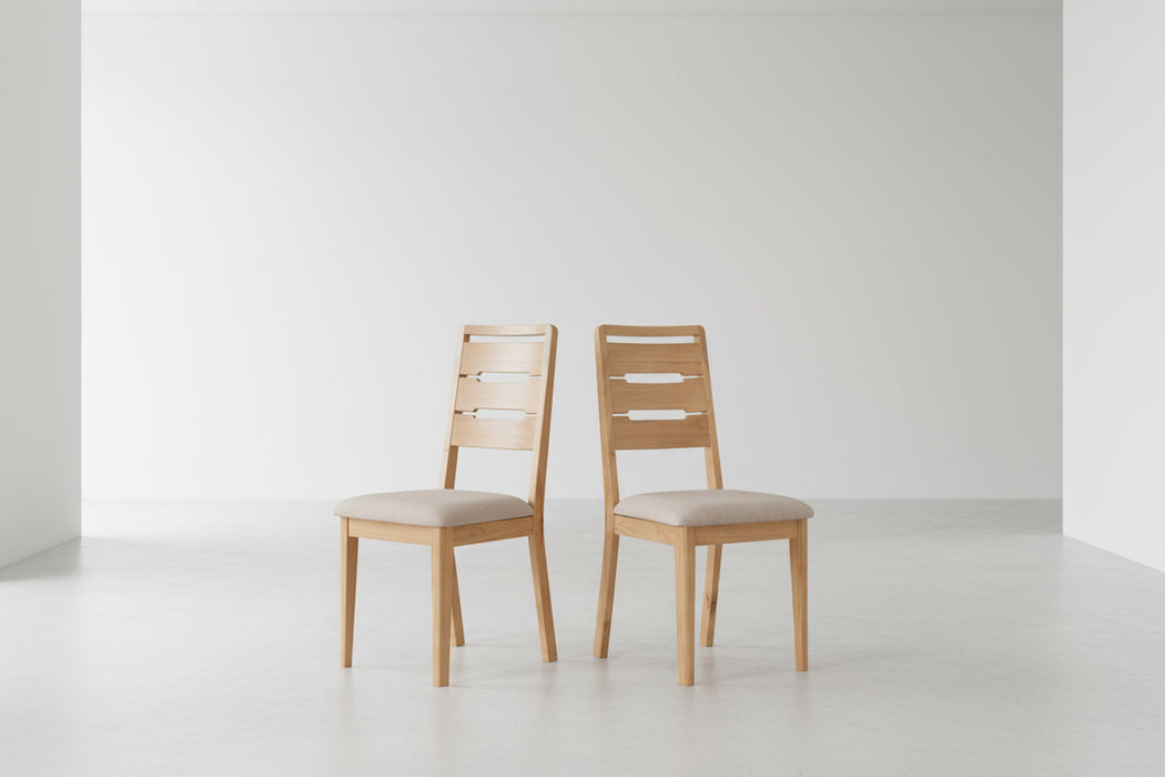 Madeleine Curved Solid White Oak Dining Chairs – Set of 2 - Luminex Furniture