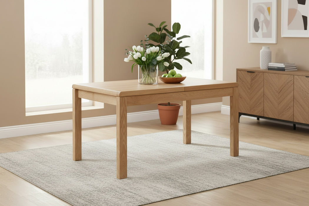 Madeleine Curved Solid White Oak Extending Dining Table - Luminex Furniture