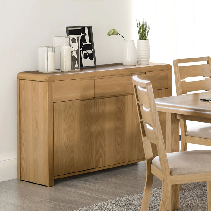 Madeleine Oak Sideboard – 3 Door 3 Drawer Retro Storage - Luminex FurnitureSideboardCUR307