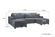 Magnolia Sofa Bed Grey Universal Corner – Sofa Bed & Storage - Luminex FurnitureSofasmilan_grey_u_shape