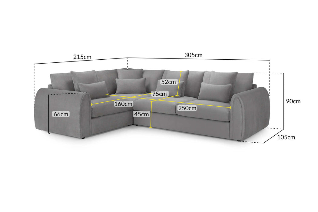 Malvern Grey Left Hand Corner Sofa – 4 Seater Chenille - Luminex FurnitureSofasmirabel_sofa_grey_left_hand_corner