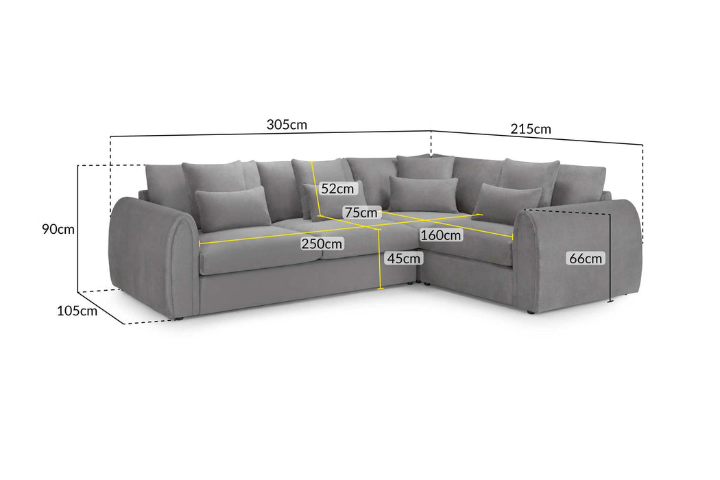 Malvern Grey Right Hand Corner Sofa – 4 Seater Chenille - Luminex FurnitureSofasmirabel_sofa_grey_right_hand_corner