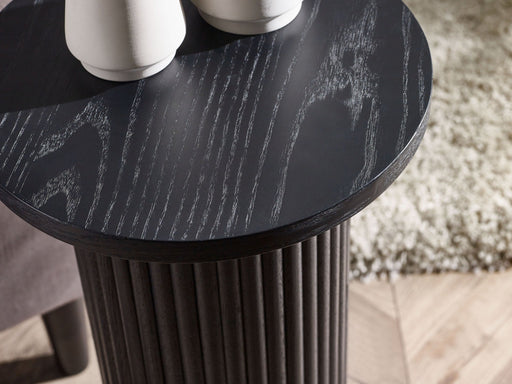 Marigold Fluted Drinks Table - Matt Black - Luminex FurnitureLamp TableLOU008