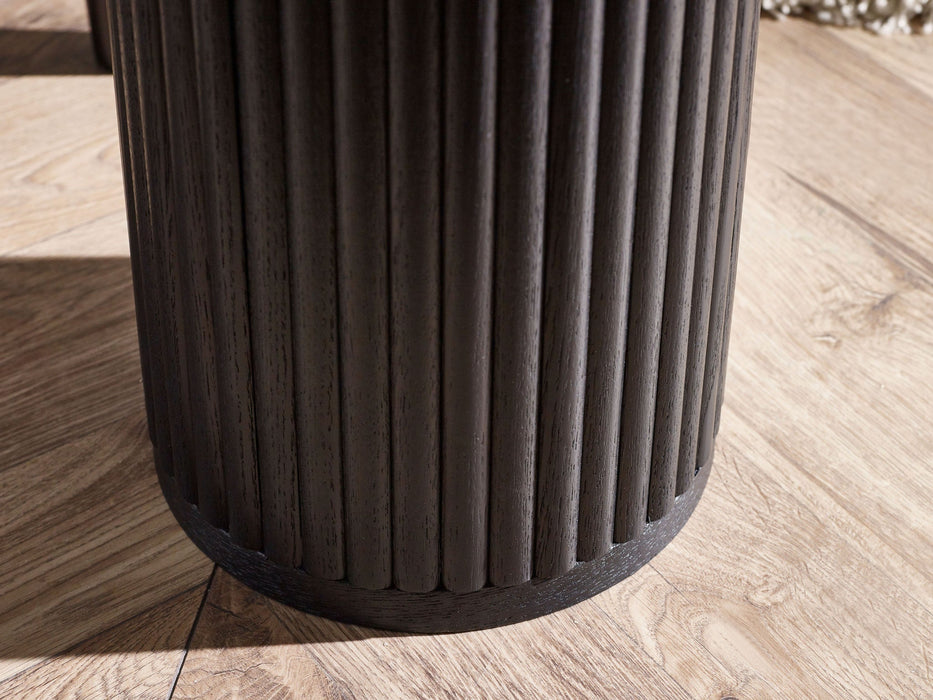 Marigold Fluted Drinks Table - Matt Black - Luminex FurnitureLamp TableLOU008