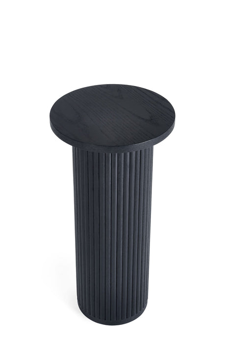 Marigold Fluted Drinks Table - Matt Black - Luminex FurnitureLamp TableLOU008