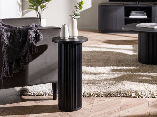 Marigold Fluted Drinks Table - Matt Black - Luminex FurnitureLamp TableLOU008