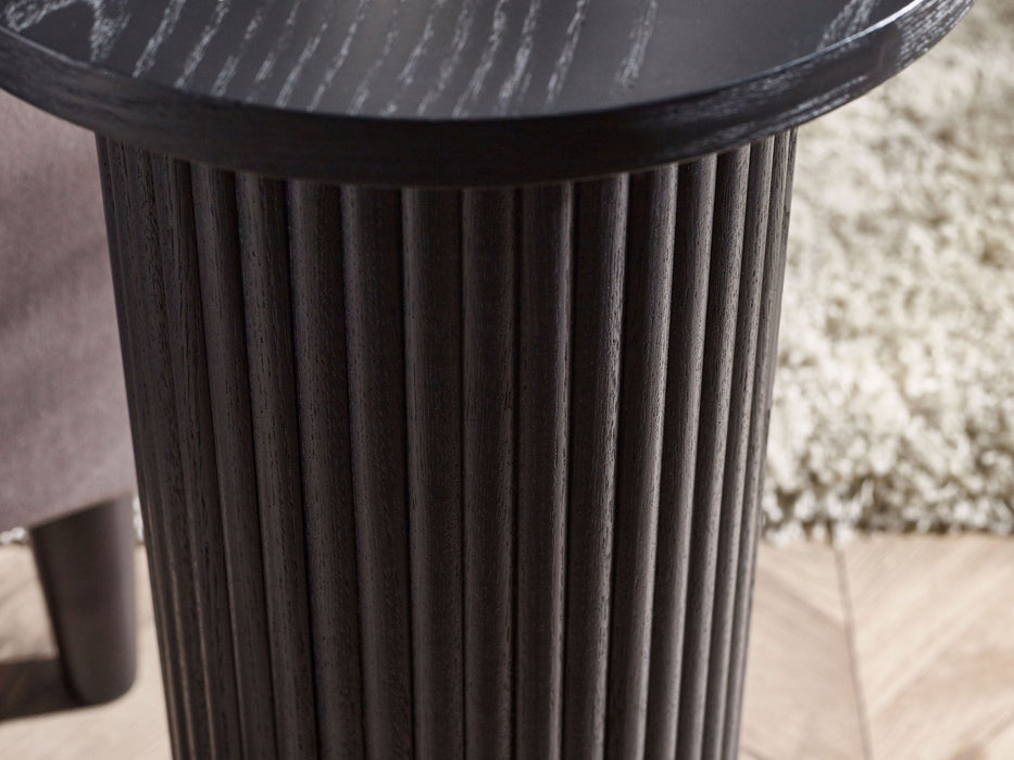Marigold Fluted Drinks Table - Matt Black - Luminex FurnitureLamp TableLOU008