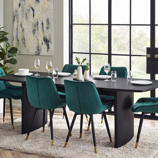 Marigold Fluted Extending Dining Table - Black - Luminex FurnitureDining TableLOU004