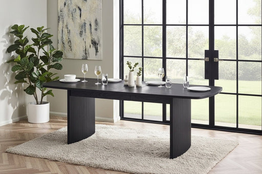 Marigold Fluted Extending Dining Table - Black - Luminex FurnitureDining TableLOU004