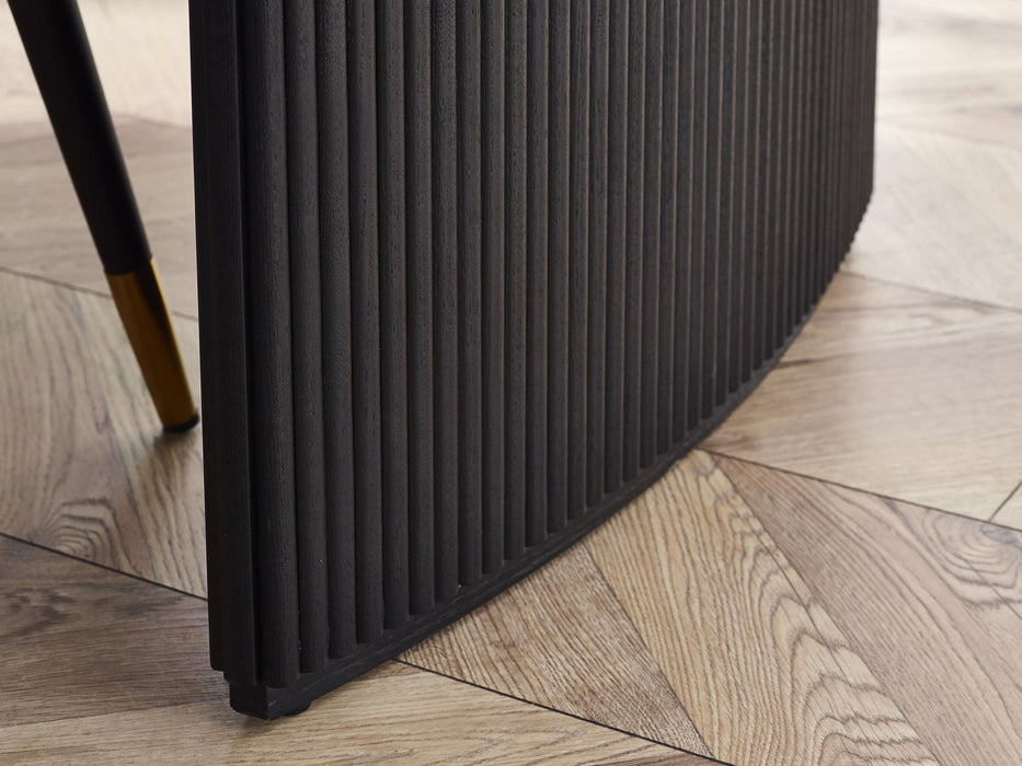Marigold Fluted Extending Dining Table - Black - Luminex FurnitureDining TableLOU004