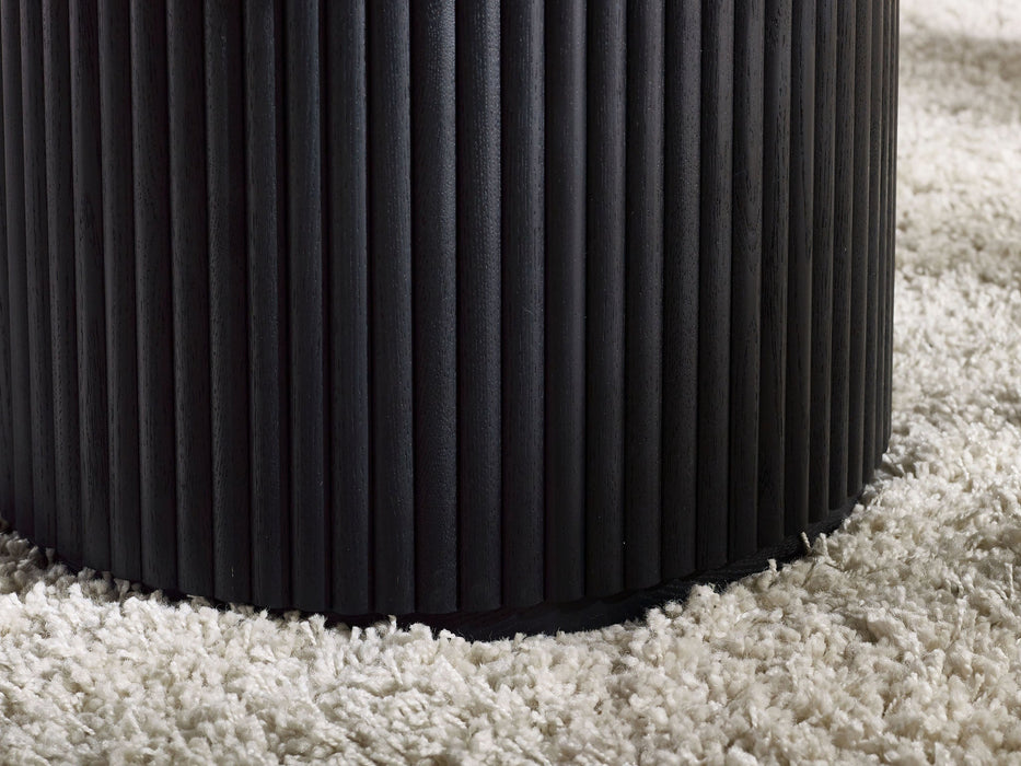 Marigold Fluted Round Coffee Table - Black - Luminex FurnitureCoffee TableLOU006