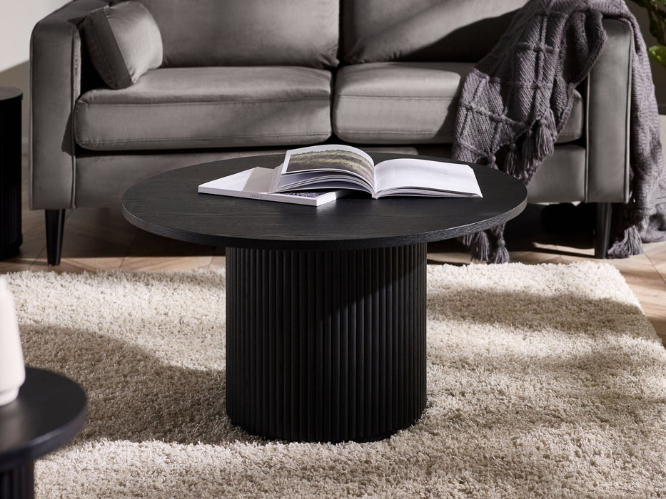 Marigold Fluted Round Coffee Table - Black - Luminex FurnitureCoffee TableLOU006