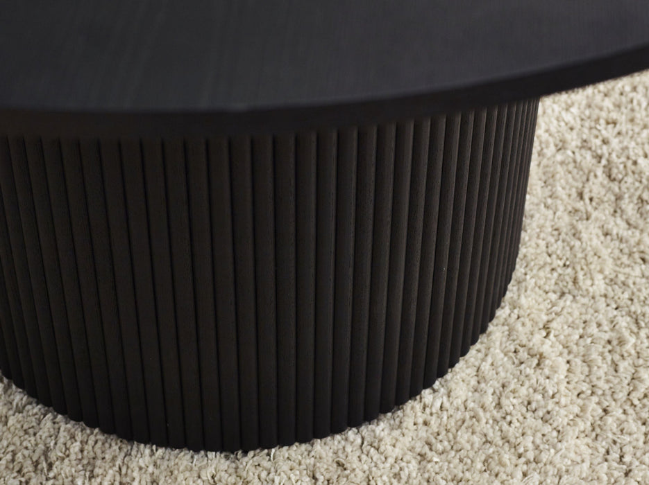 Marigold Fluted Round Dining Table - Black - Luminex FurnitureDining TableLOU005