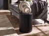 Marigold Fluted Side Table With Door - Black - Luminex FurnitureLamp TableLOU009