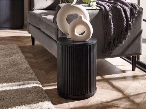 Marigold Fluted Side Table With Door - Black - Luminex FurnitureLamp TableLOU009